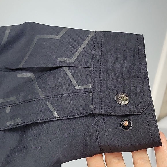 Harley Davidson Snap Front Shirt Jacket Men's size 3XL Gray Black - Picture 10 of 12